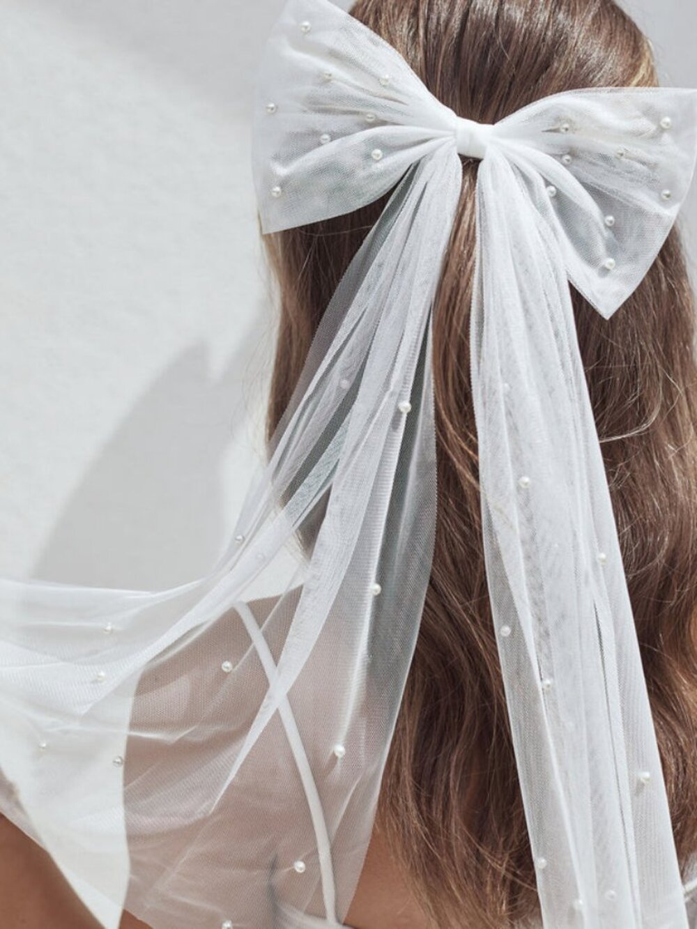 Six Stories - Bridal Pearl Tulle Veil - White - New